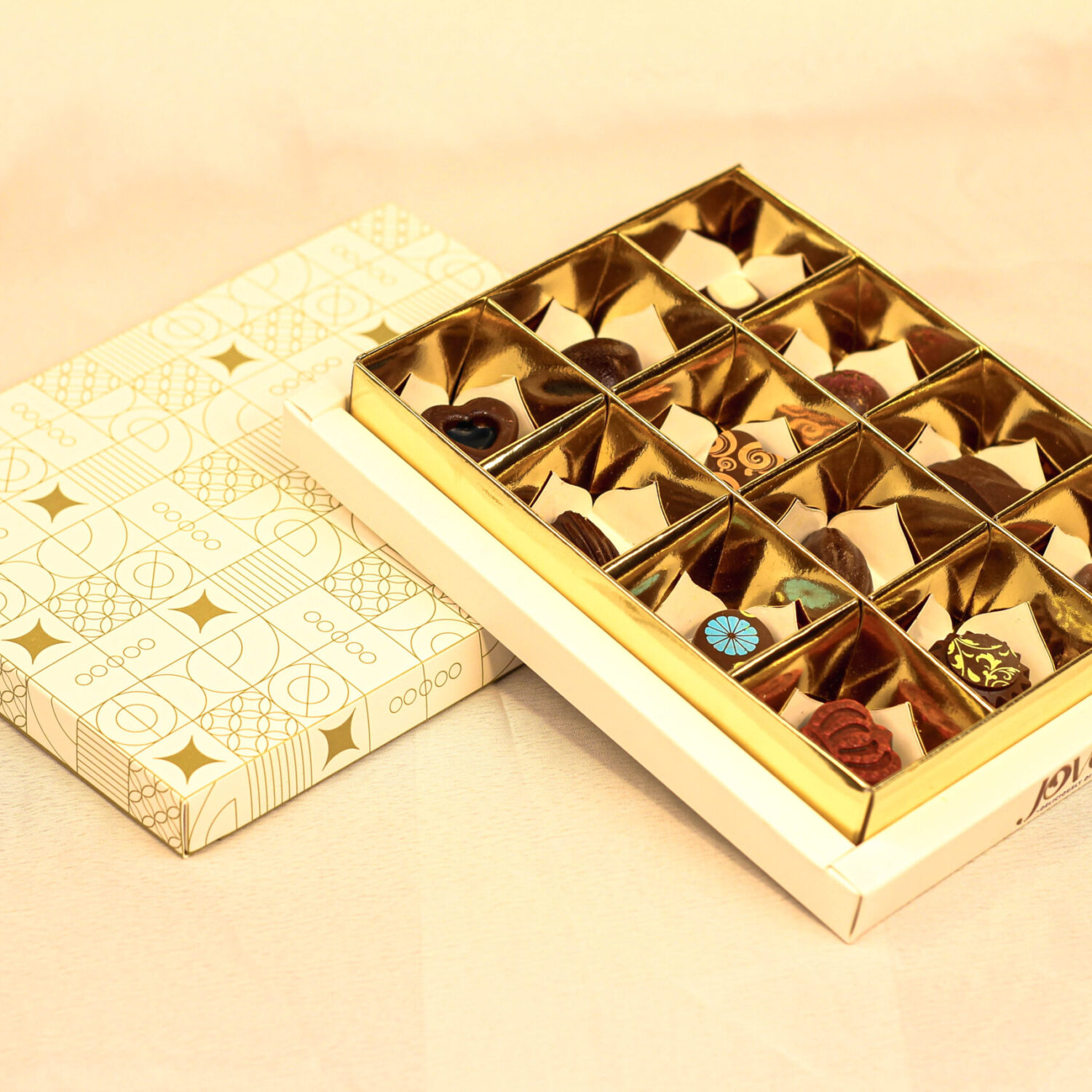 Assorted Flavor Box Of 12 - handcrafted chocolate assorted boxes by Jove, Islamabad & Rawalpindi delivery