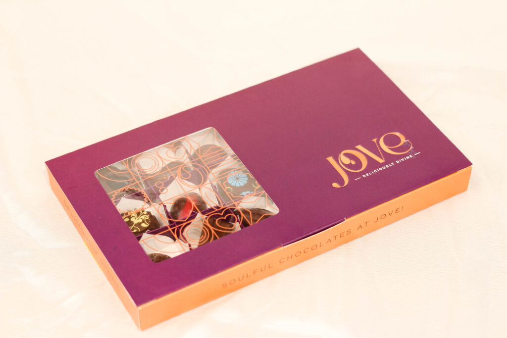 Assorted Flavor Box Of 18 gift box packaging - Jove artisan chocolates