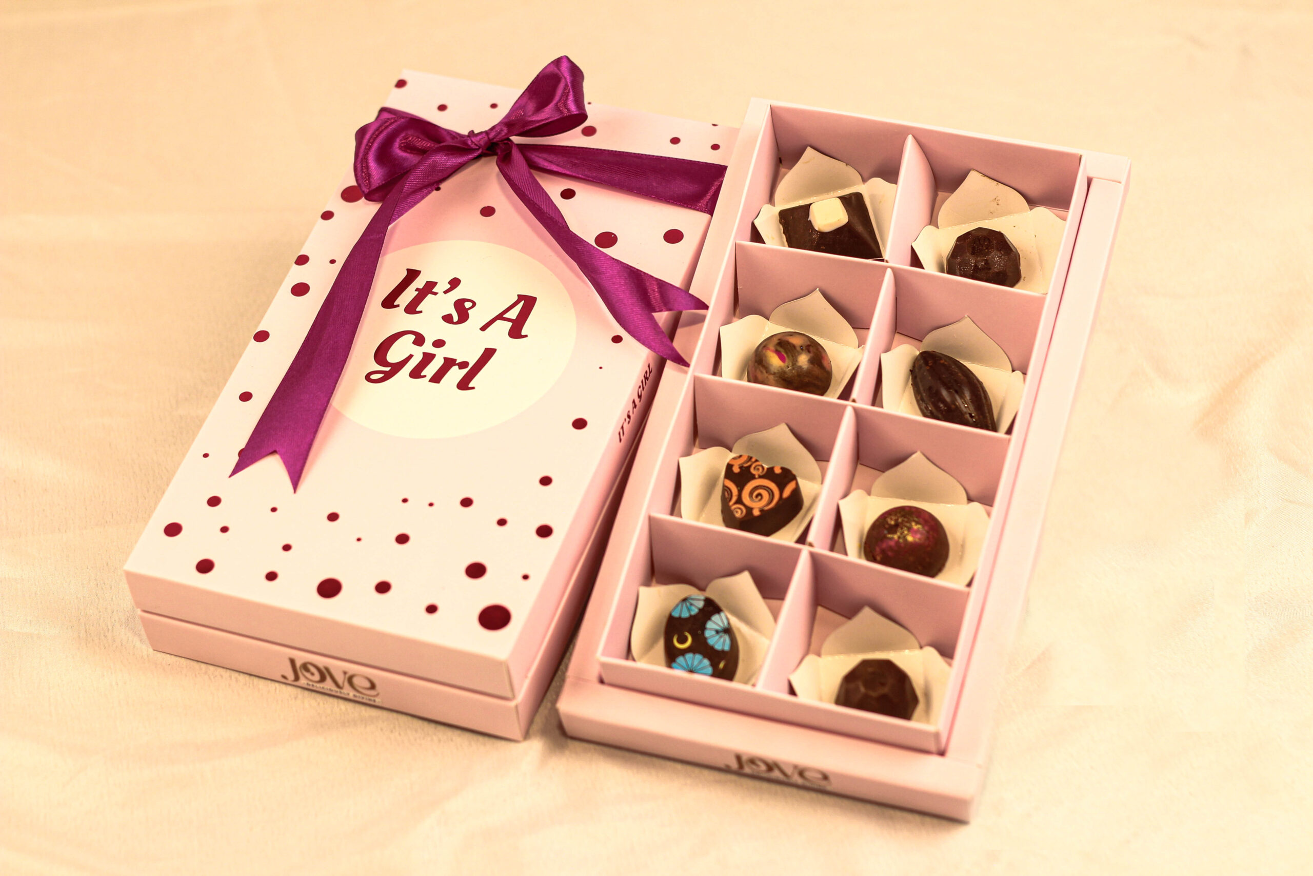 Baby Announcement Chocolate Box Of 15 gift box packaging - Jove artisan chocolates