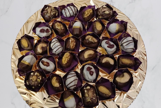 Assorted Chocolate & Nut Dates Platter - Image 4