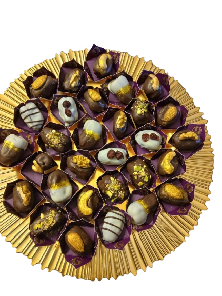 Assorted Chocolate & Nut Dates Platter - Image 3