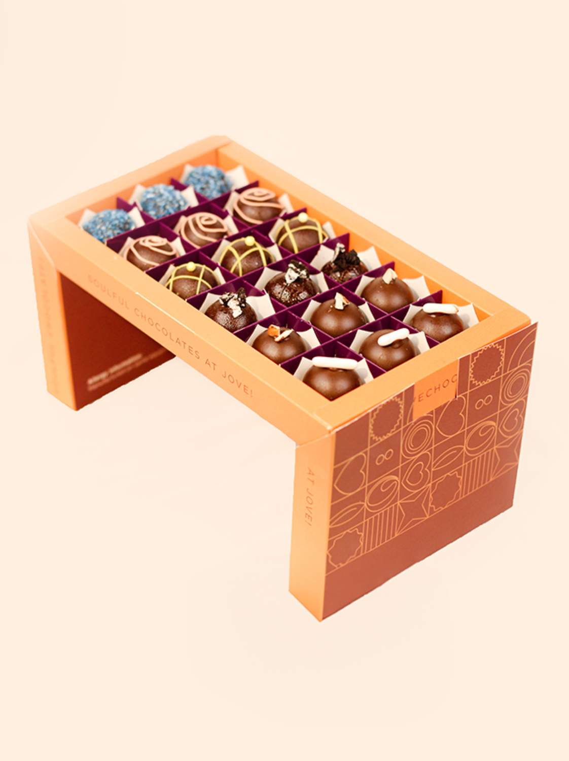 Eid Selected Truffle Box Of 18 gift box packaging - Jove artisan chocolates
