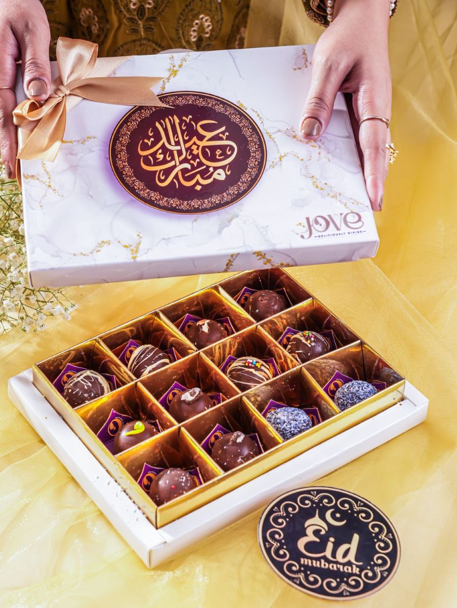 Eid Chocolate Truffle Box Of 12 - handcrafted eid season by Jove, Islamabad & Rawalpindi delivery