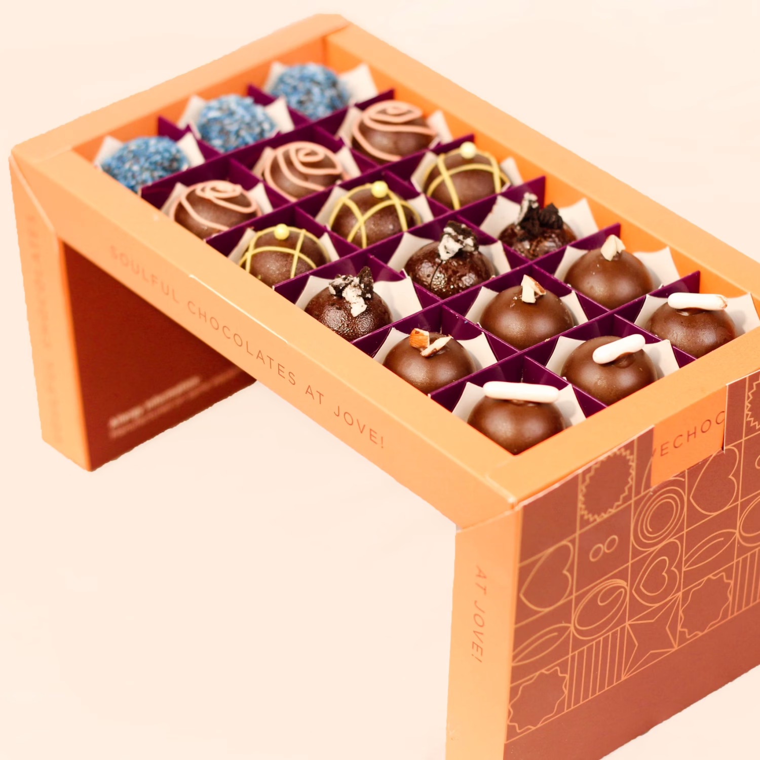 Truffle Selected Flavor Chocolate 18 Pcs Rack Style Box - handcrafted truffle selected flavor by Jove, Islamabad & Rawalpindi delivery