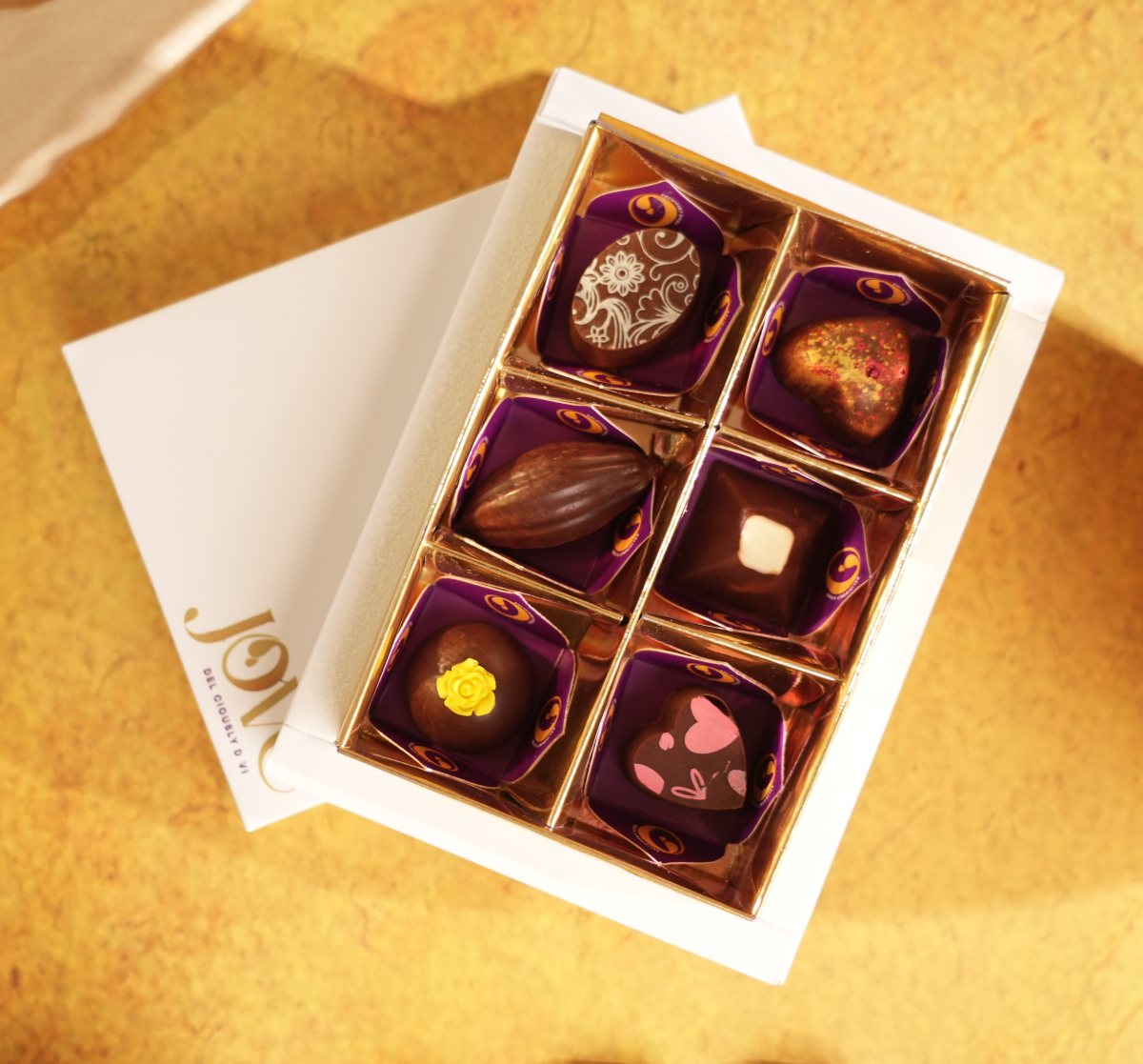 Selected Flavor Chocolate Box Of 6 - handcrafted chocolate selected flavour boxes by Jove, Islamabad & Rawalpindi delivery
