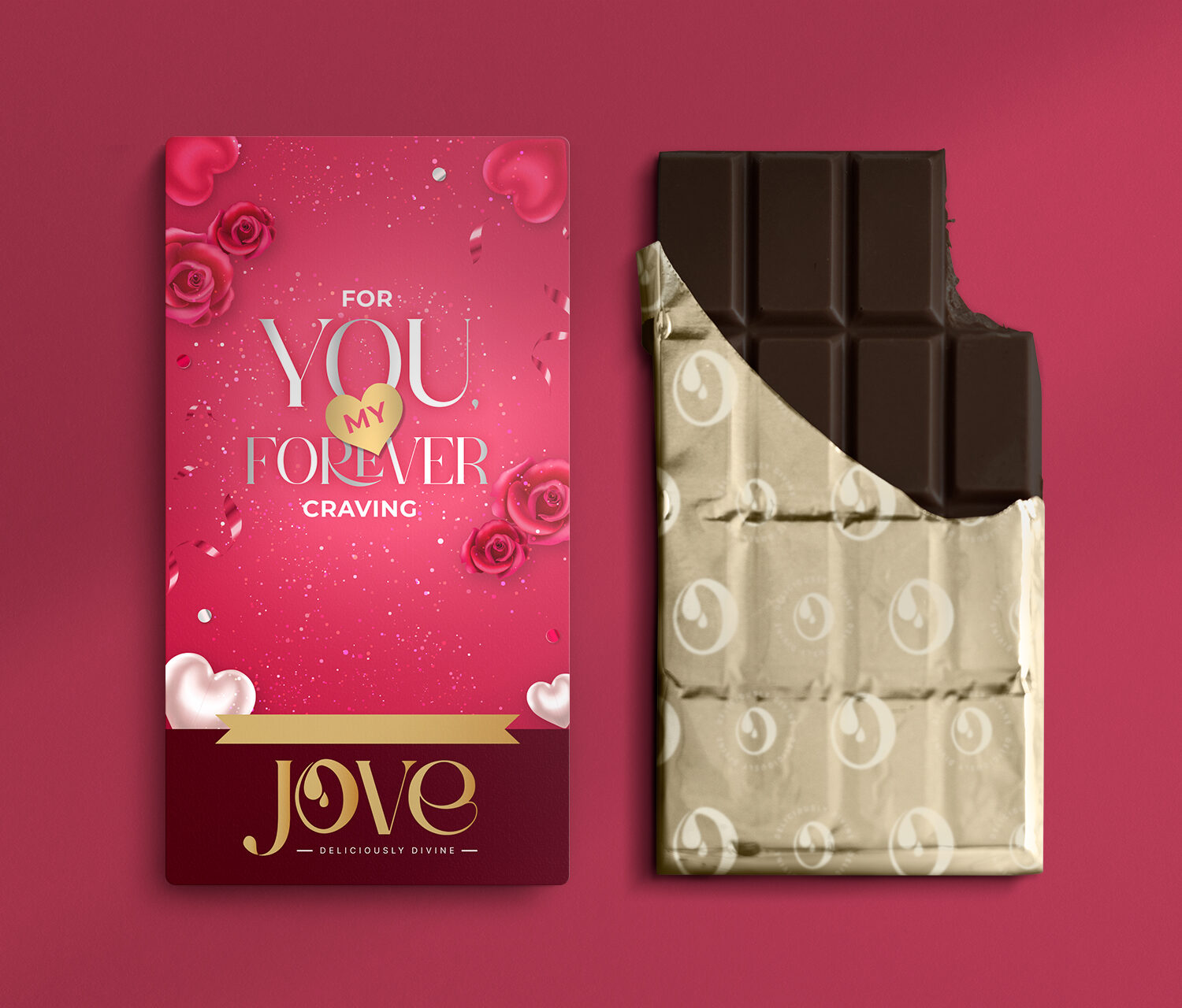 Valentine Chocolate Bar 90 GM - handcrafted valentine by Jove, Islamabad & Rawalpindi delivery