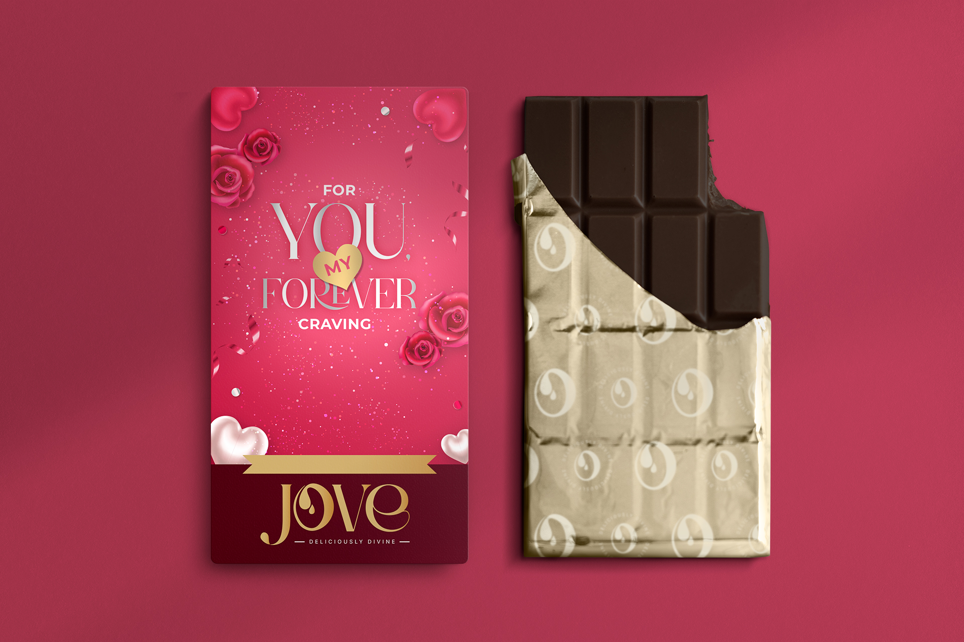 Valentine Chocolate Bar 90 GM - handcrafted valentine by Jove, Islamabad & Rawalpindi delivery
